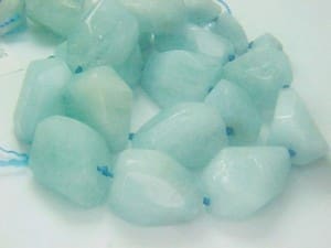 Aquamarine Bead Strand Freeform 16″ 640ctw