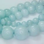 Aquamarine Bead Strand Round 16" 15-7mm 260ctw
