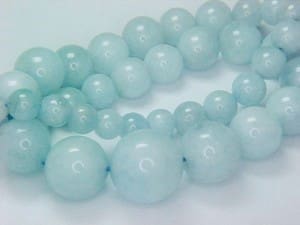 Aquamarine Bead Strand Round 16″ 15-7mm 260ctw