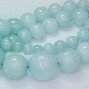 Aquamarine Bead Strand Round 16" 15-7mm 260ctw