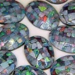 Opal Mosaic Doublet High Domed Oval 10x8mm (2 Pcs)