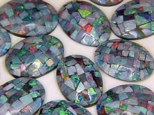 Opal Mosaic Oval 10x8mm (2 Pcs Parcel)