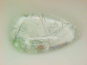 Quartz Garden Rutile Pear Cabochon 26x14mm 38.30crts