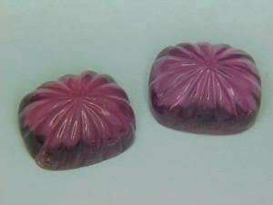Tourmaline Pink Square Carving 14x12mm 10.32cttw (2 Piece Parcel