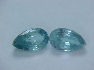 Zircon Blue Pear 5x3mm .70cttw (2 Piece Parcel)