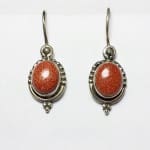 Modern Oval Goldstone 925 Silver Earrings