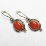 Modern Oval Goldstone 925 Silver Earrings