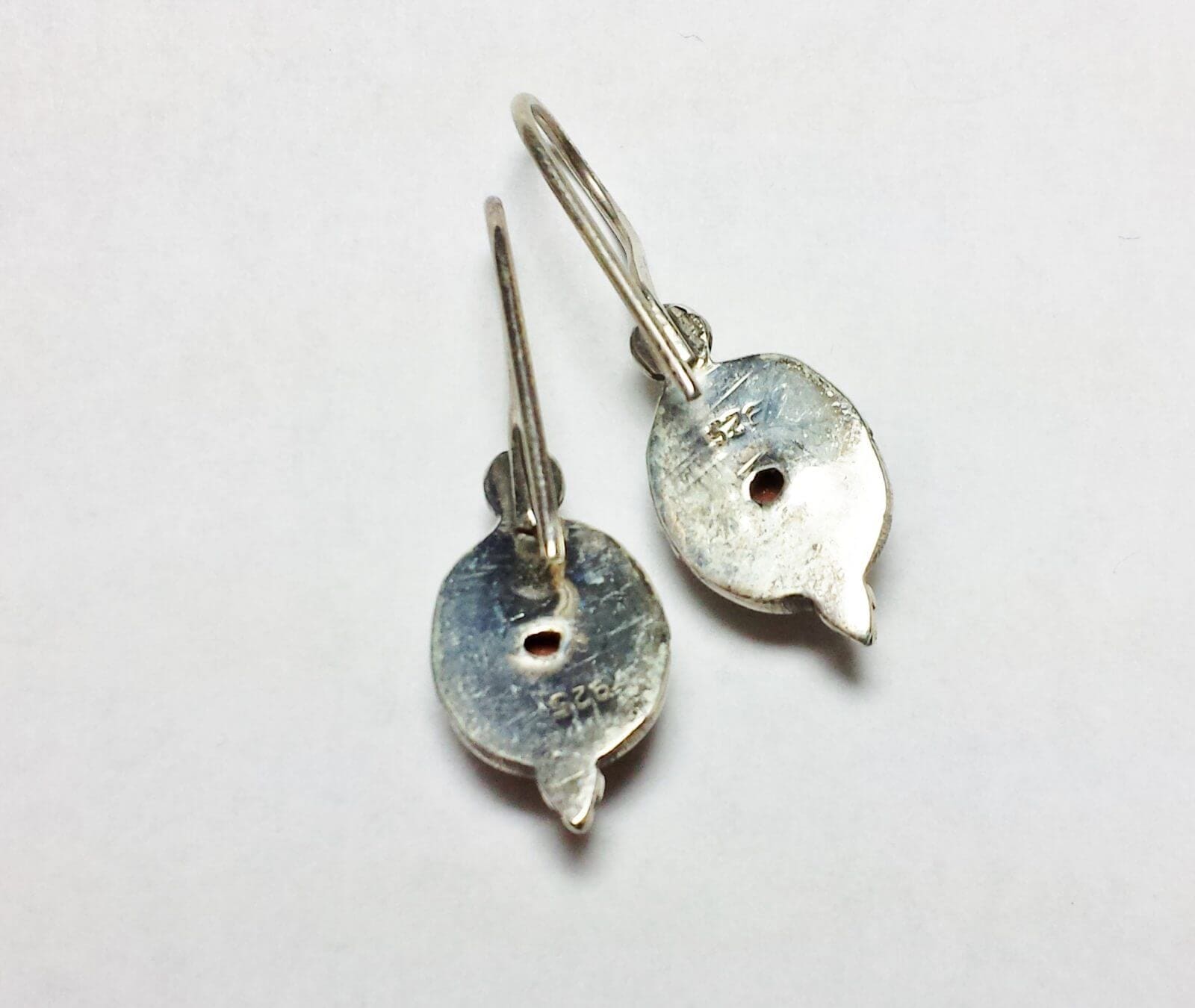 Modern Oval Goldstone 925 Silver Earrings - Image 4