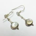 Modern Mother of Pearl 925 Silver Dangle Earrings