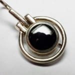 Modern Thai Round Black Onyx Hinged 925 Silver Earrigns