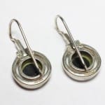 Modern Thai Round Black Onyx Hinged 925 Silver Earrigns