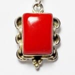 Rich Red Coral 926 Silver Earrings