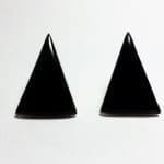 Vintage Triangle Black Onyx Mexican Silver 925 Earrings