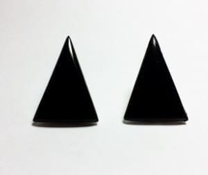 Vintage Triangle Black Onyx Mexican Silver 925 Earrings