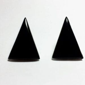 Vintage Triangle Black Onyx Mexican Silver 925 Earrings