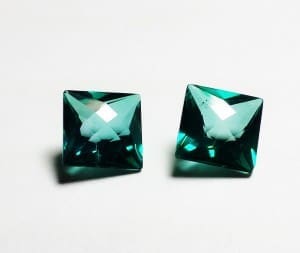 Topaz Blue Teal Sqaure Checker Top 8mm 6.02cttw (2 Pieces Parcel)