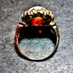 Vintage Jelly Opal and Diamond 14KTYG Ring