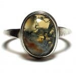 (N6) Vintage Oval Agate 925 Silver Ring