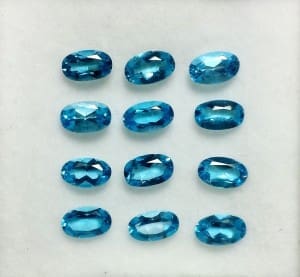 Topaz Blue Oval 5x3mm (12 Pcs)