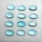 Topaz Blue Cabochon Oval 6x4mm (12 Pcs)