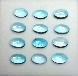 Blue Topaz Cabochon Oval 6x4mm (12 Pcs)