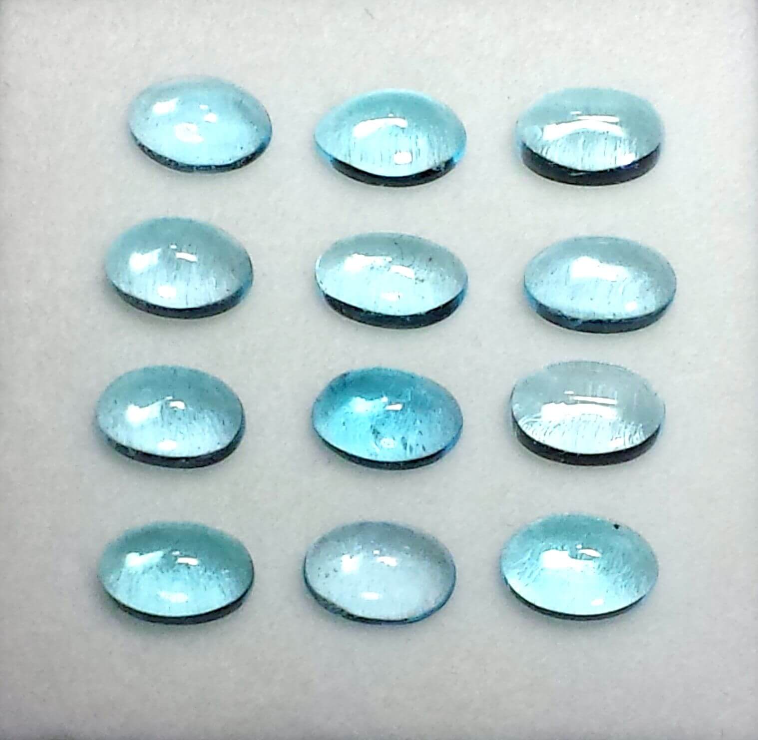 Topaz Blue Cabochon Oval 6x4mm (12 Pcs)