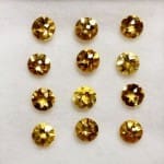 Citrine Round Checkerboard Top 4mm (12 Pcs)