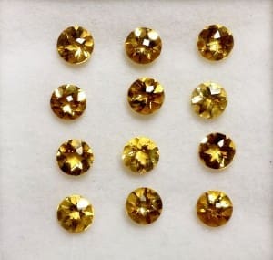 Citrine Round Checkerboard Top 4mm (12 Pcs)