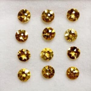 Citrine Round Checkerboard Top 4mm (12 Pcs)
