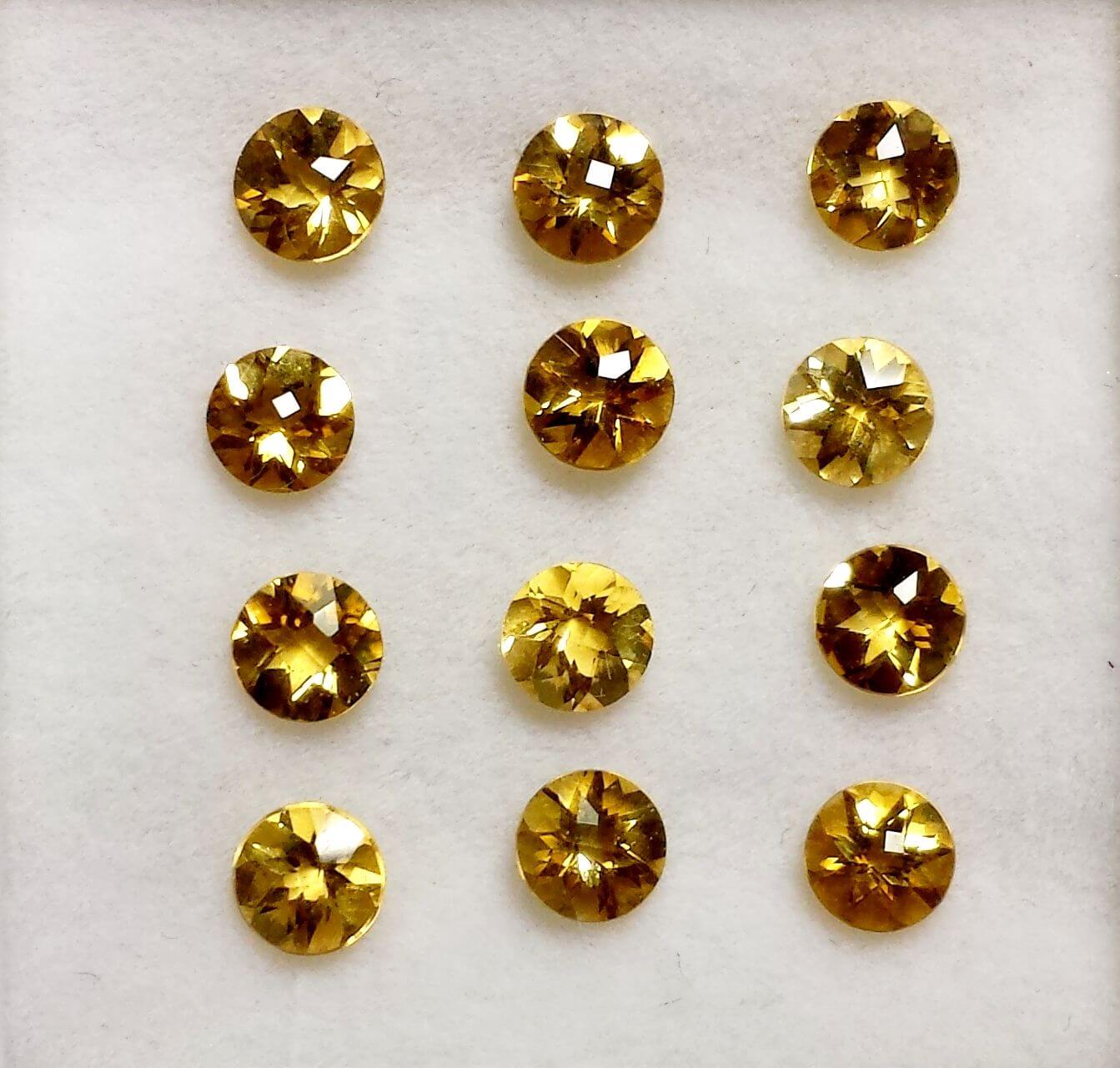Citrine Round Checkerboard Top 4mm (12 Pcs)