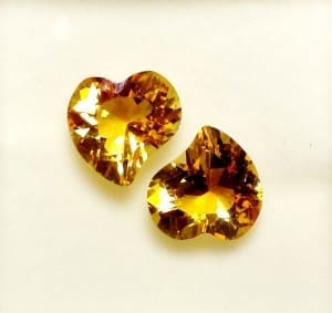 Citrine Heart Fantasy Ying Yang 10mm 5.58ctw (2 Pcs)
