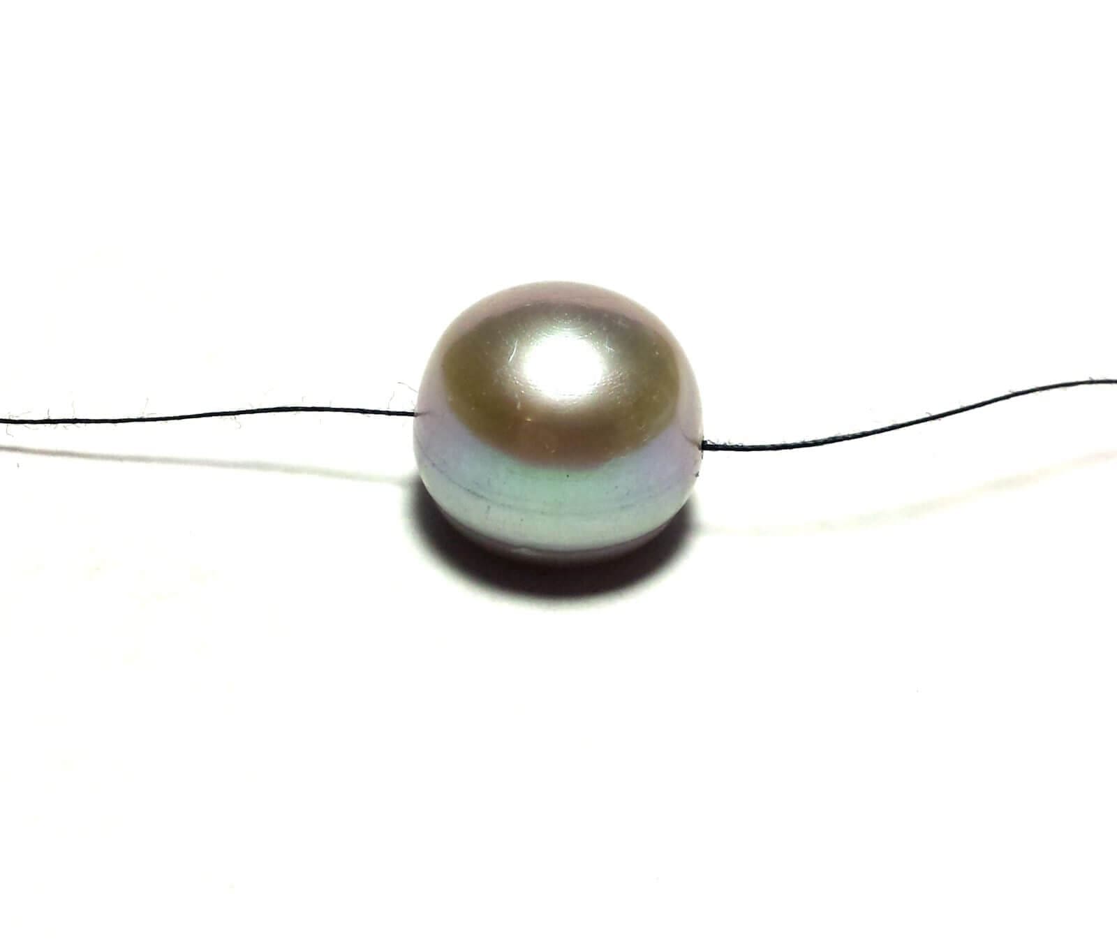 Pearl Platinum Round Circle Button Shape 13.5x10.8mm 15.60Crts