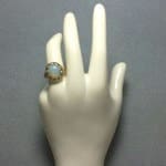 Vintage 4.25crt Australian Jelly Opal and Diamond 14KTYG Ring