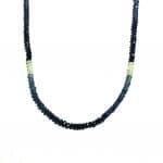 (M7) Exotic Fine 38 Carat Ceylon Multi-color Sapphire Round Faceted Bead 10KTWG 16" Necklace