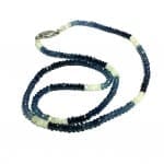 Exotic Fine 38 Carat Ceylon Multi-color Sapphire Round Faceted Bead 10KTWG 16″ Necklace