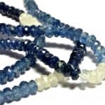 Exotic Fine 38 Carat Ceylon Multi-color Sapphire Round Faceted Bead 10KTWG 16″ Necklace