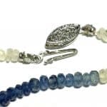 Exotic Fine 38 Carat Ceylon Multi-color Sapphire Round Faceted Bead 10KTWG 16″ Necklace