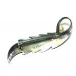 Modern White Pearl Long Feather 925 Silver Pin