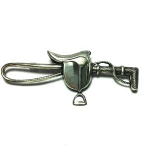 Riding Crop and Saddle Horse Riding 925 Silver Pin