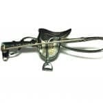 Riding Crop and Saddle Horse Riding 925 Silver Pin