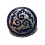 Vintage Mexican 925 Silver Blue Stone Brooch Pendant