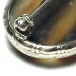 Estate Silver 925 Agate Mountain Brooch