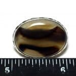 Estate Silver 925 Agate Mountain Brooch