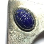 Vintage Payne & Baker Cobalt Scarab Buckle 925 Silver Brooch
