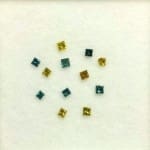 Diamond Mixed Blue & Yellow Princess Cut  (12 Pcs)