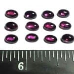 Garnet Raspberry Cabochon Oval 6x4mm (12 Pcs)