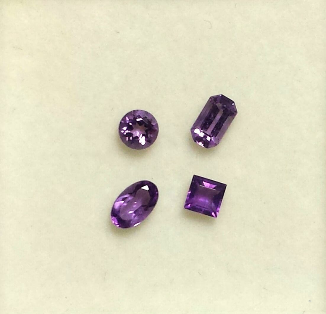 Amethyst Mixed Shapes 1ctw Random Sample (4 Pcs) Parcel
