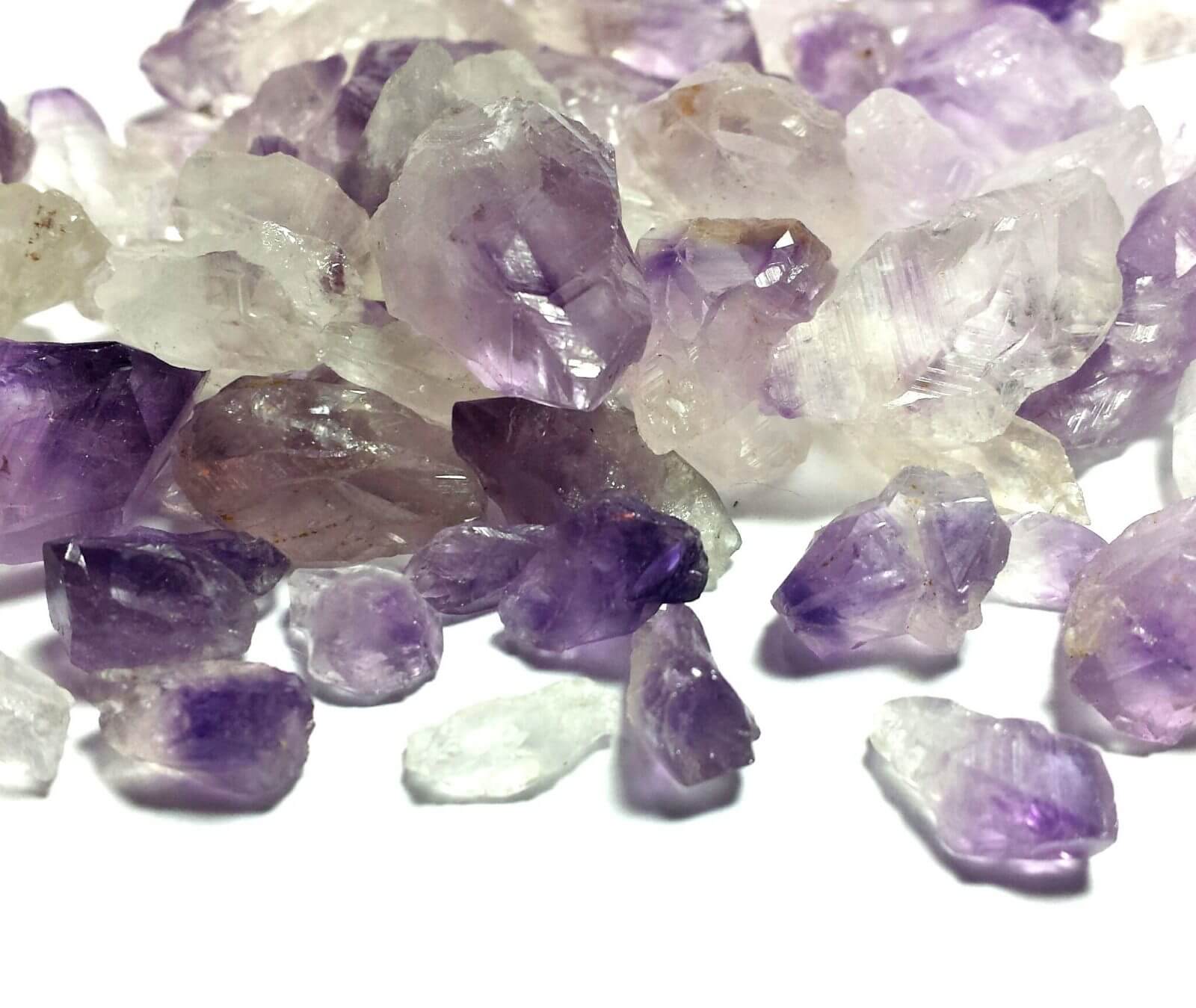 Amethyst & Clear Quartz Rough Specimen Points (100 ctw)