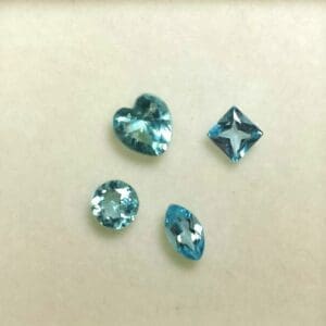 Topaz Blue MIXED SHAPES 1CTW RANDOM SAMPLE (4 PCS) PARCEL