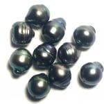 Pearl Freshwater Black Peacock Banded Drop (10Pcs)